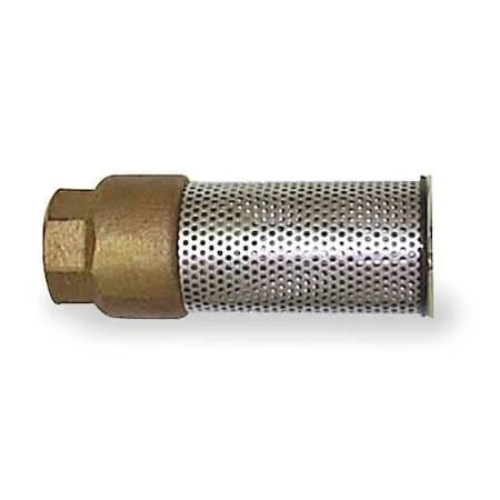 Bronze spring foot valve with FNPT connections, inline body, stainless steel strainer