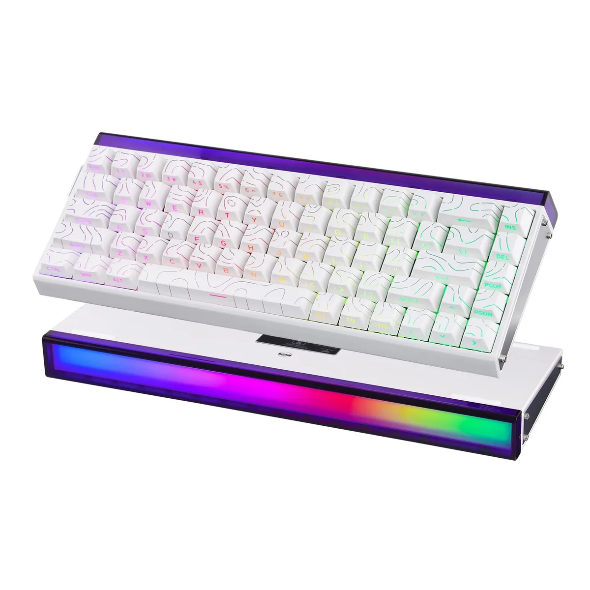 Epomaker Epomaker Aula Hero 68 HE Wired Magnetic Gaming Keyboard White Topographic — product photo