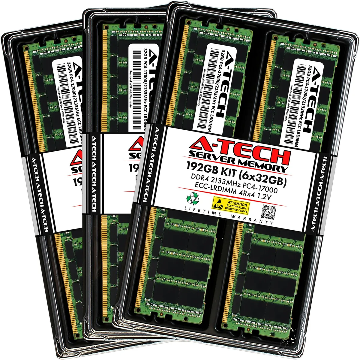 A-Tech A-Tech 192GB (6x32GB) DDR4 2133 ECC LRDIMM 4Rx4 memory upgrade — product photo