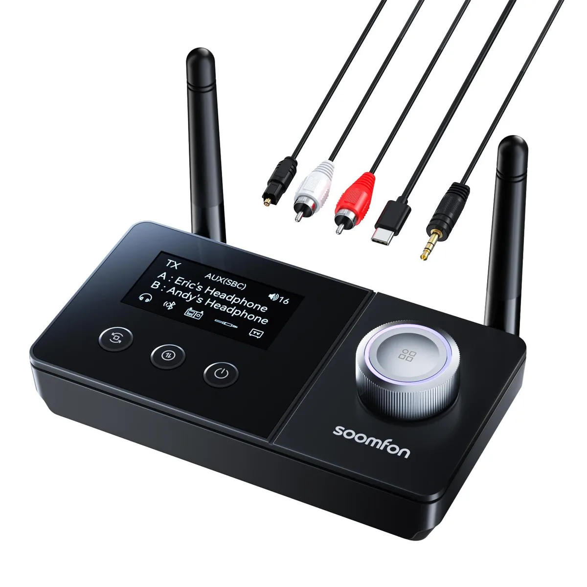 SOOMFON BT32 Dual Antenna Bluetooth 5.3 Transmitter Receiver — product photo