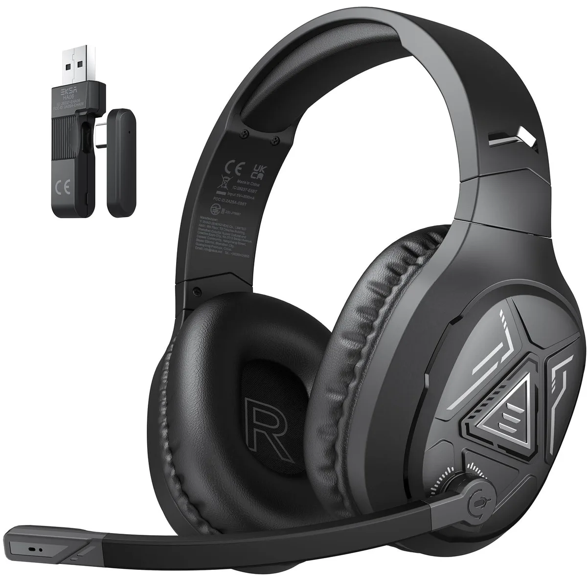 EKSA E5BT 2.4GHz Bluetooth Gaming Headset 52Hrs 50mm Black — product photo
