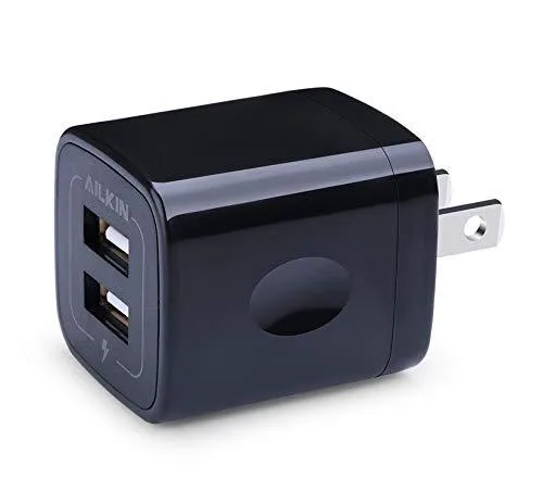  AILKIN PT-WC-13 dual USB charger 5V 2.1A black — product photo