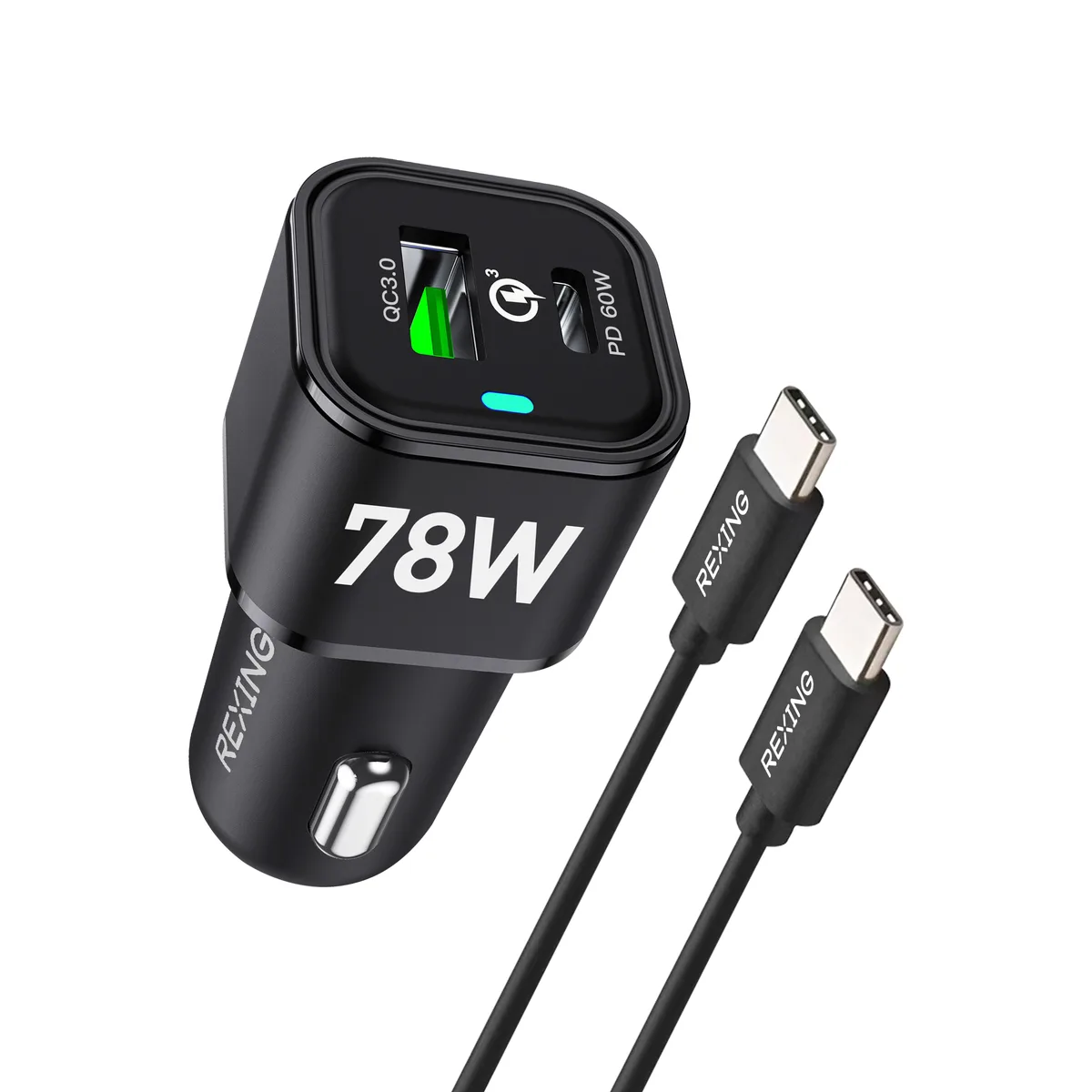 Rexing Rexing JETSPEED Black 78W PowerDrive+ Dual USB Car Charger — product photo