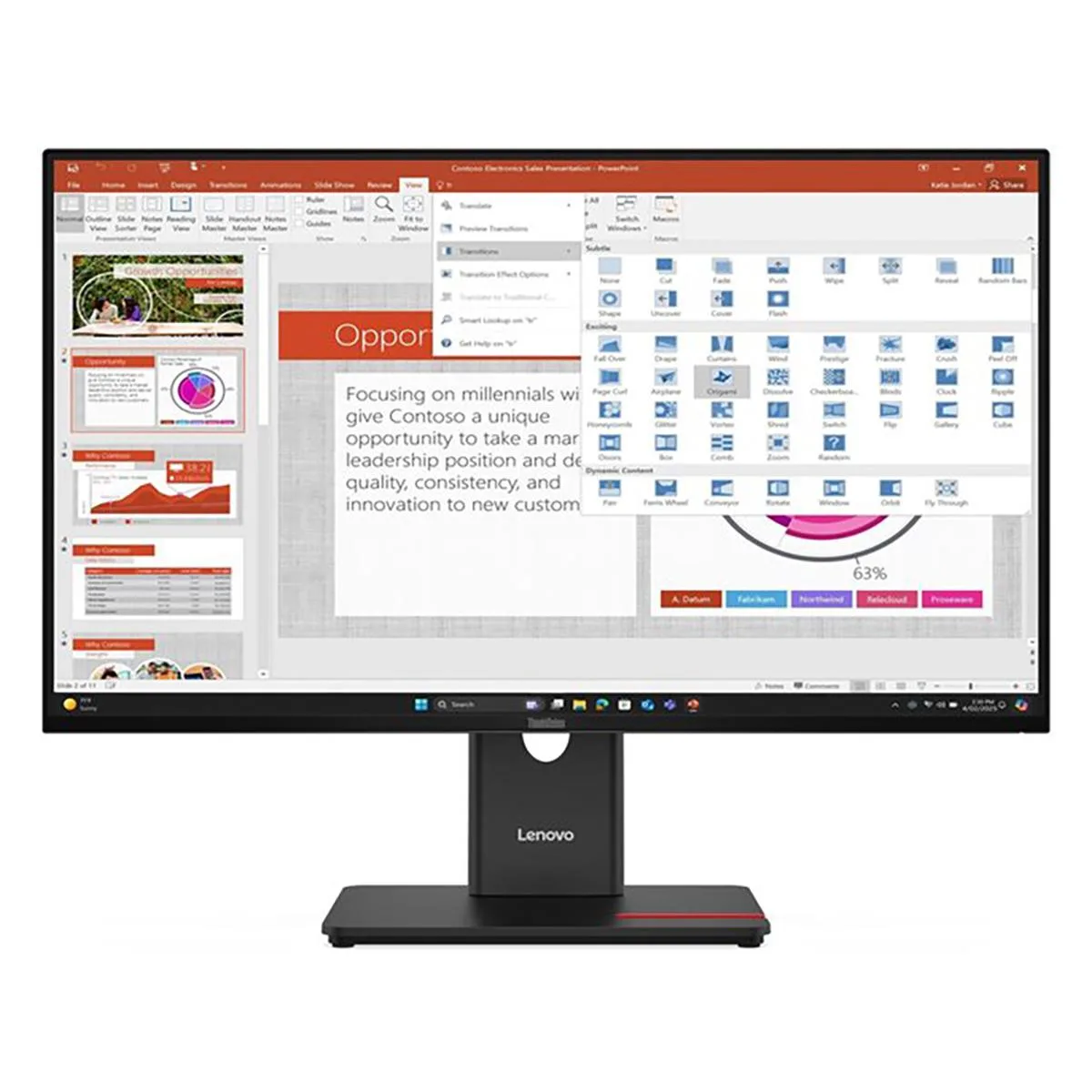 Lenovo Lenovo ThinkVision T27-40 27" Full HD 120Hz IPS Monitor Eclipse Black — product photo