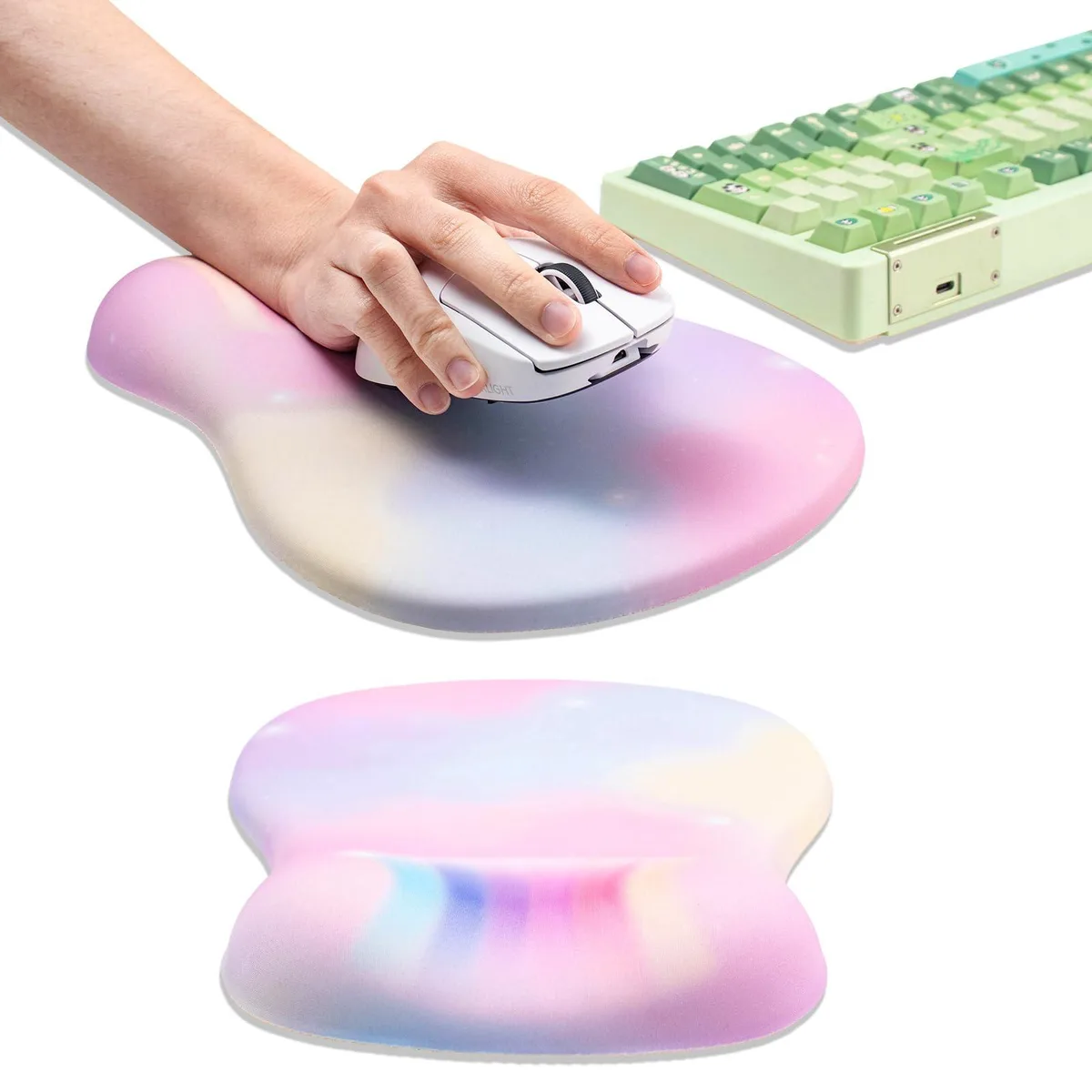  mintcaps Ergonomic Mouse Pad with Wrist Support Multi pink 9.5 x 8.1 in — product photo