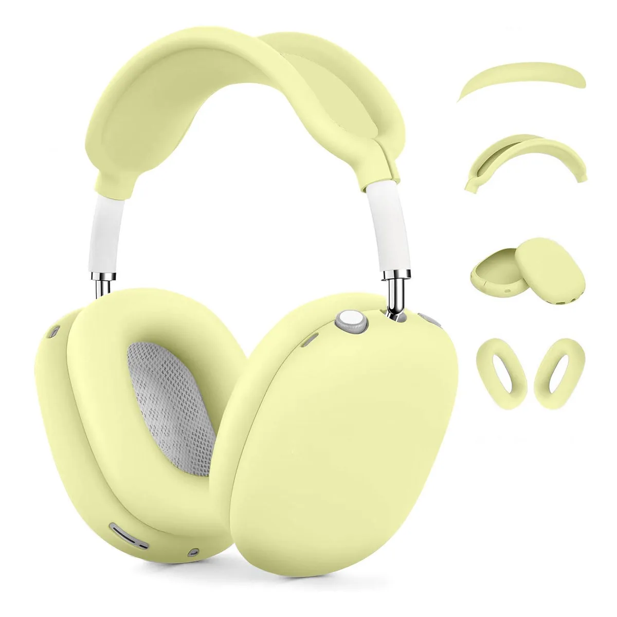 SoundShell Series 1 4-in-1 Silicone Case for AirPods Max (Yellow) — product photo