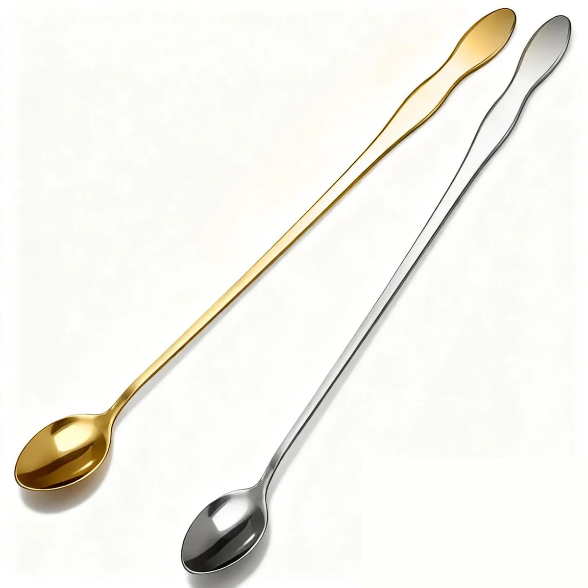  LEKAYIHU Coffee Spoons 2-Pack 10 Inch Gold Silver 304 Stainless Steel — product photo