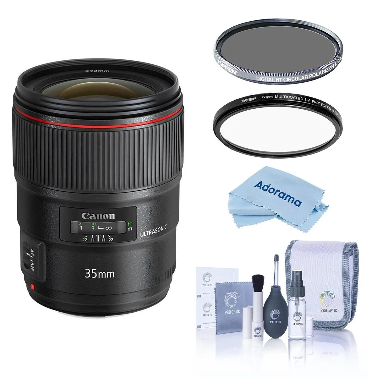 Canon Canon EF 35mm f/1.4L II USM Lens with Tiffen 72mm UV CPL Filters — product photo