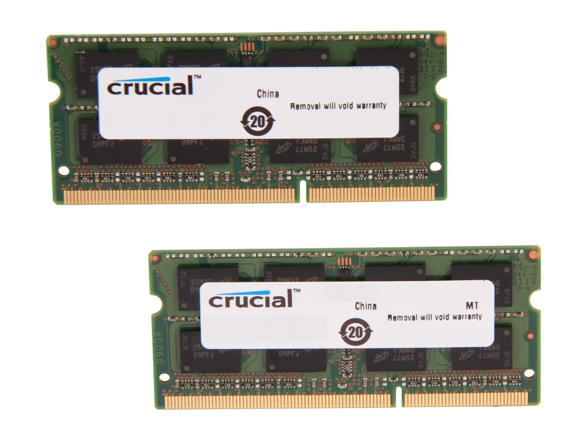 Crucial Crucial CT2KIT51264BF160B 8GB (2x4GB) DDR3L 1600 SODIMM memory upgrade — product photo