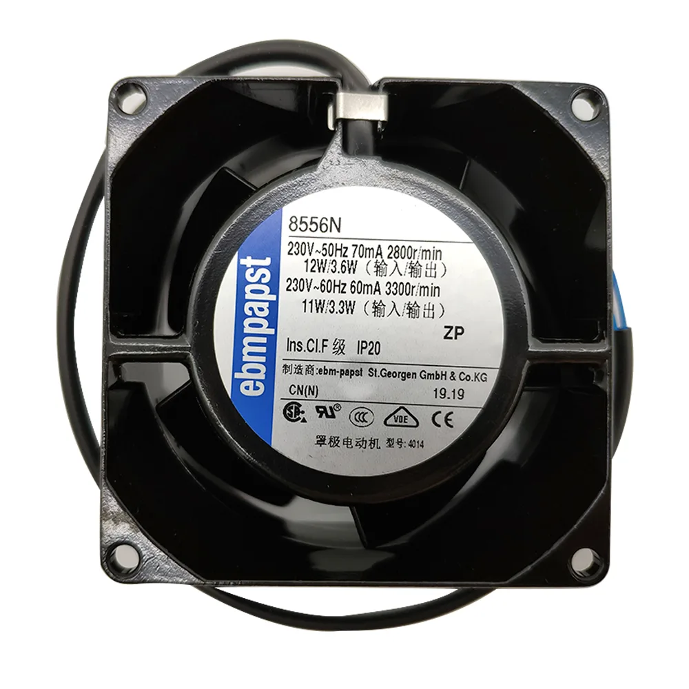 Fans Fans 8556N 8038 80mm 230V AC 12W 2800rpm 31dB 50m³/h — product photo