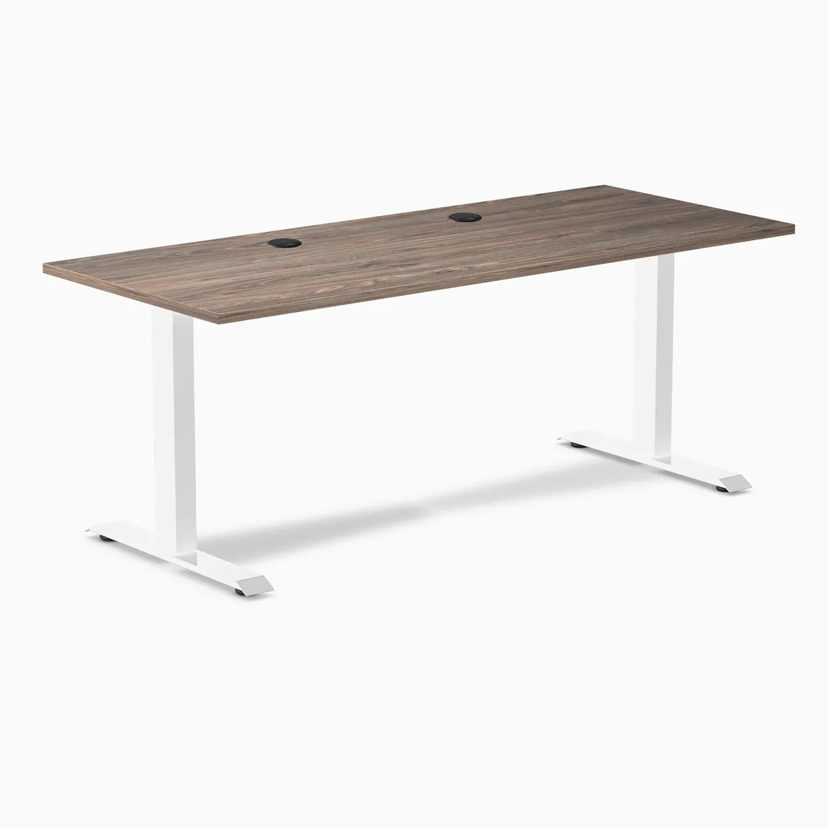 Desky Desky Zero Laminate Office Desk Natural Walnut White 70.9 x 29.5 in — product photo