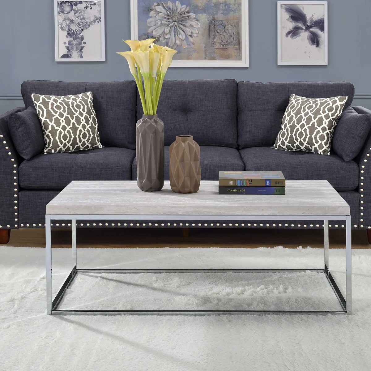 tuphen tuphen Light Oak and Chrome Coffee Table with Open Base — product photo