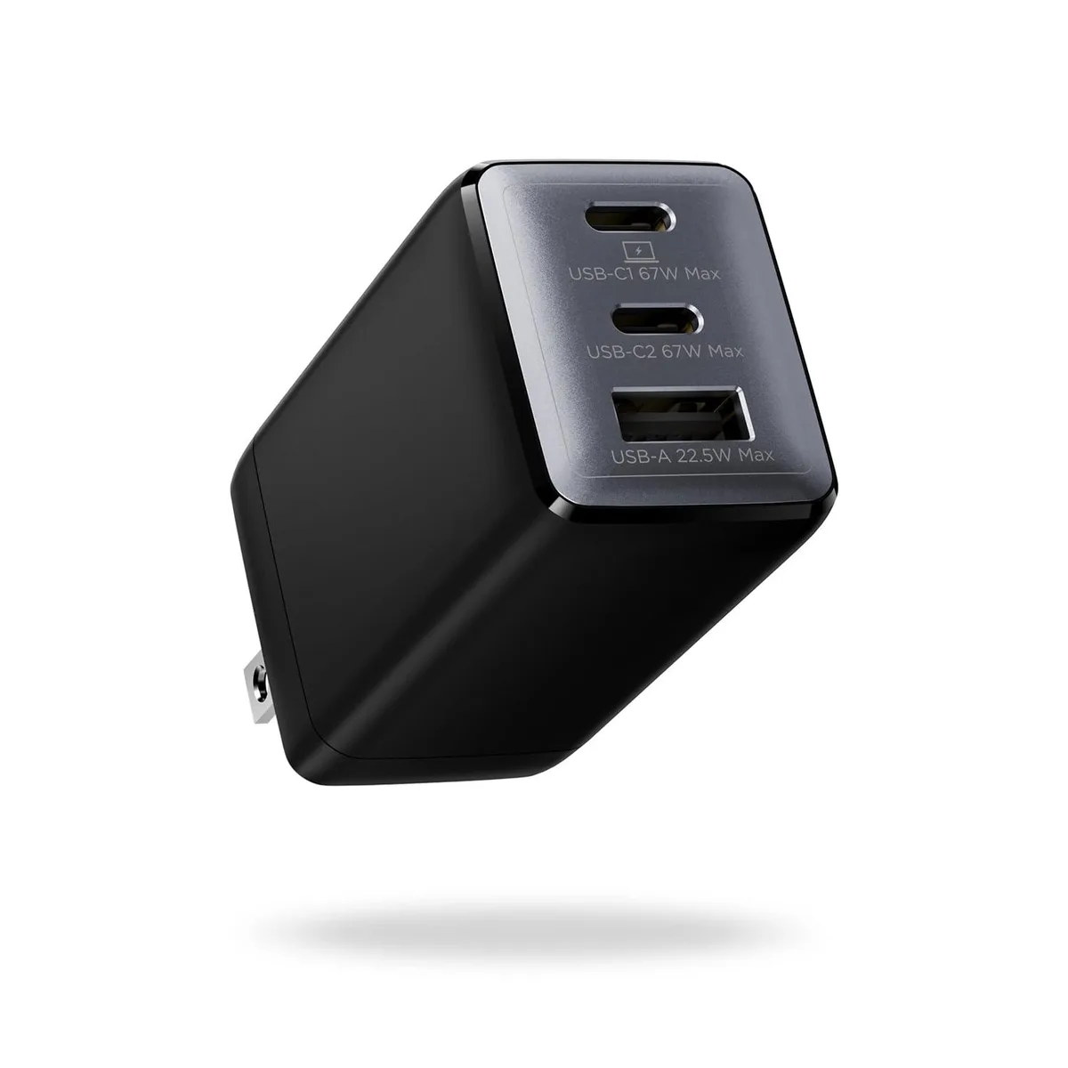 wegear AC-255GUS 67W USB C Charger 3-Port GaN Black — product photo
