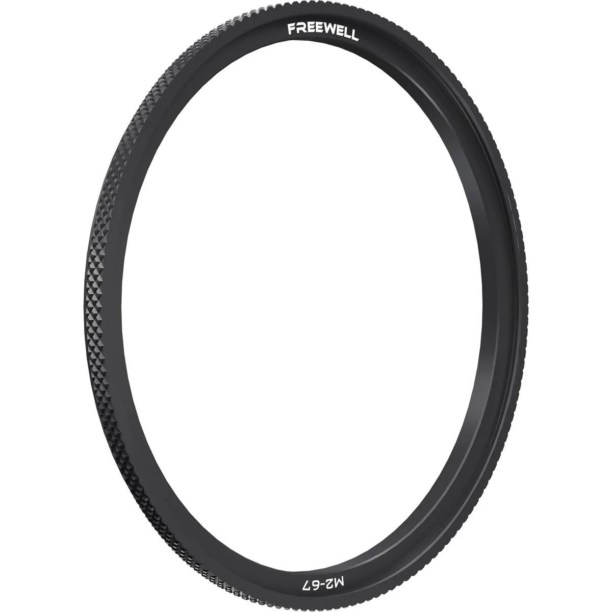 Thin black metal ring with 67mm filter threads and magnetic inner edge