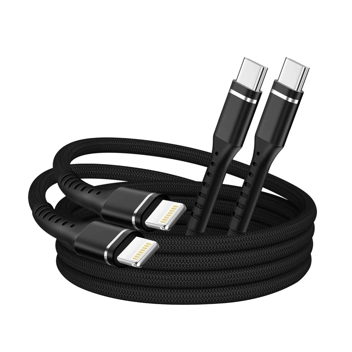 MCHOSE MCHOSE USB-C to Lightning Cable 2-Pack 3ft MFi Certified Nylon Braided 27W PD 480Mbps — product photo