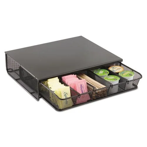 Safco Products Safco Products 3274BL 1-Drawer Hospitality Organizer 5 Compartments 12.5x11.25x3.25 Black — product photo