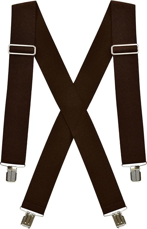 Hold'Em Hold'Em X-Back Suspenders Brown 30-46in — product photo