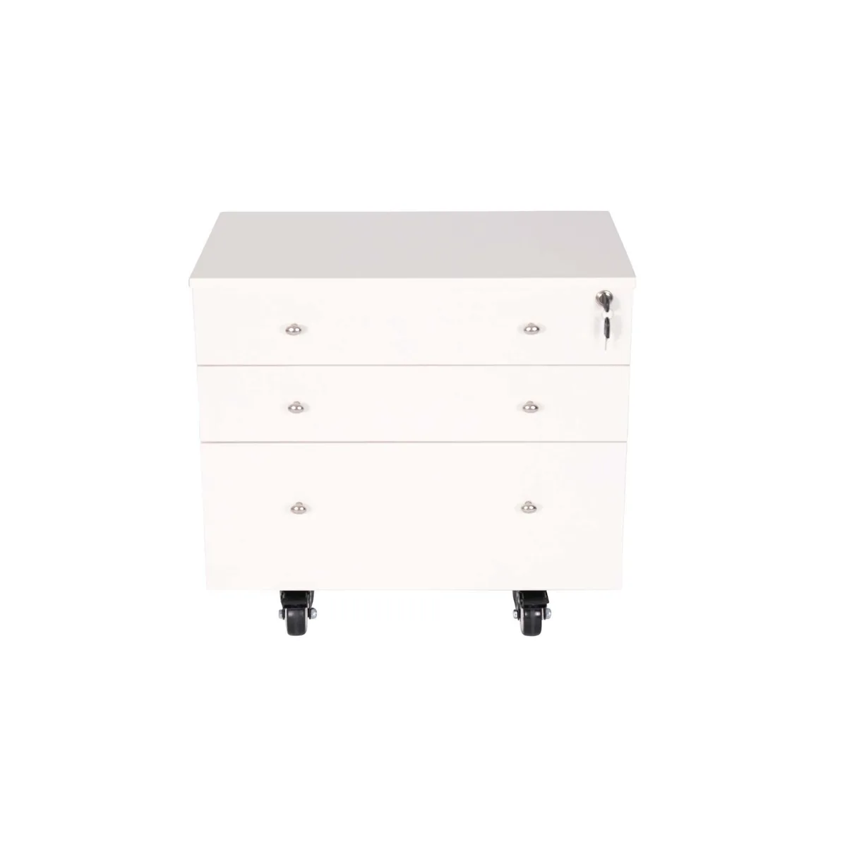 Arrow Group Arrow Group Joey Storage Cabinet Ash White 3-Drawer Locking Casters — product photo