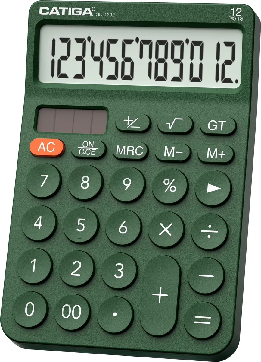  CATIGA 12-Digit Desktop Calculator SD-1292 Green — product photo