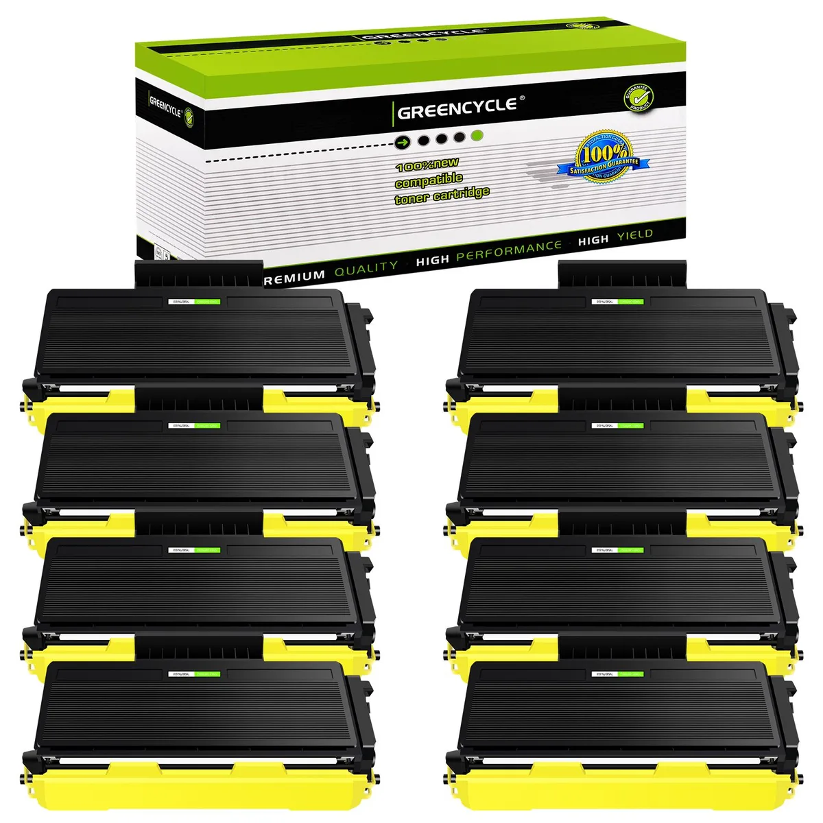 GREENCYCLE GREENCYCLE TN580 Compatible Black Toner Cartridge 8 Pack 8000 Pages — product photo