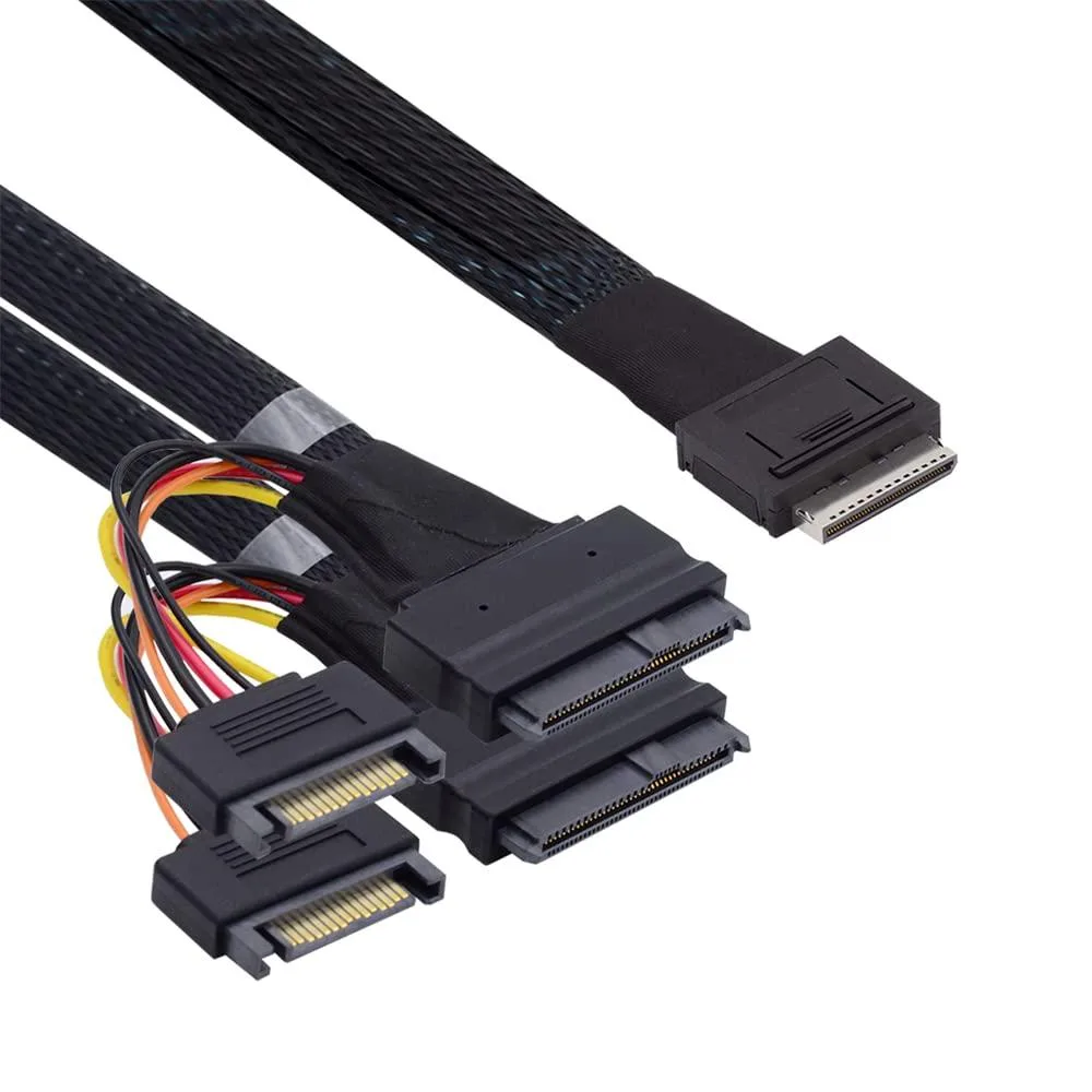 Vszerda Vszerda OCuLink SFF-8611 8x to Dual SFF-8639 U.2 Active Cable 50cm — product photo