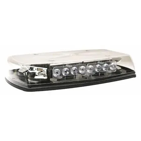 Rectangular amber-white LED mini lightbar, 15in long, clear lens, 2.5in tall