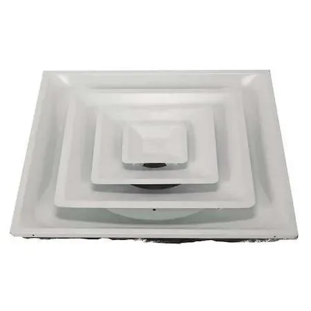 White square steel ceiling diffuser with three concentric cones