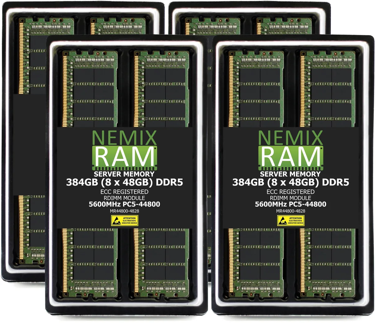 NEMIX RAM NEMIX RAM 384GB (8 x 48GB) DDR5 5600MHz ECC RDIMM Server RAM — product photo