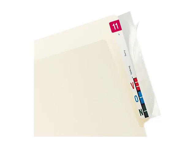 Pack of 100 clear self-adhesive end-tab folder protectors