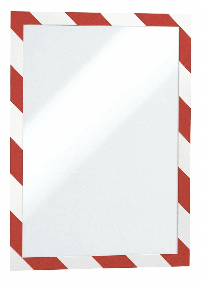 Durable Durable 4770132 Twin-color Border Self-adhesive Security Frame 2/pack White/Red — product photo