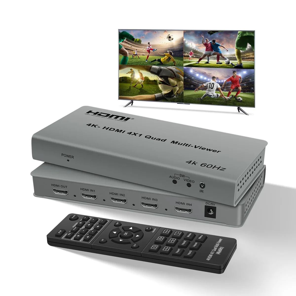 BUCIER BUCIER 4K@60Hz HDMI Multiviewer Switch 4x1 with PIP — product photo
