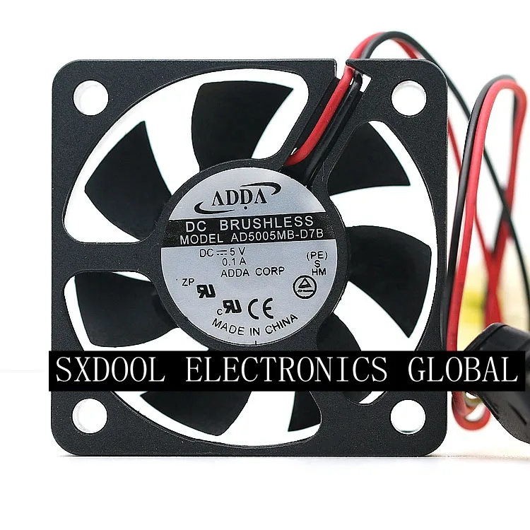 SXDOOL SXDOOL AD5005MB-D7B 5V 0.10A 5015 5CM USB case fan — product photo