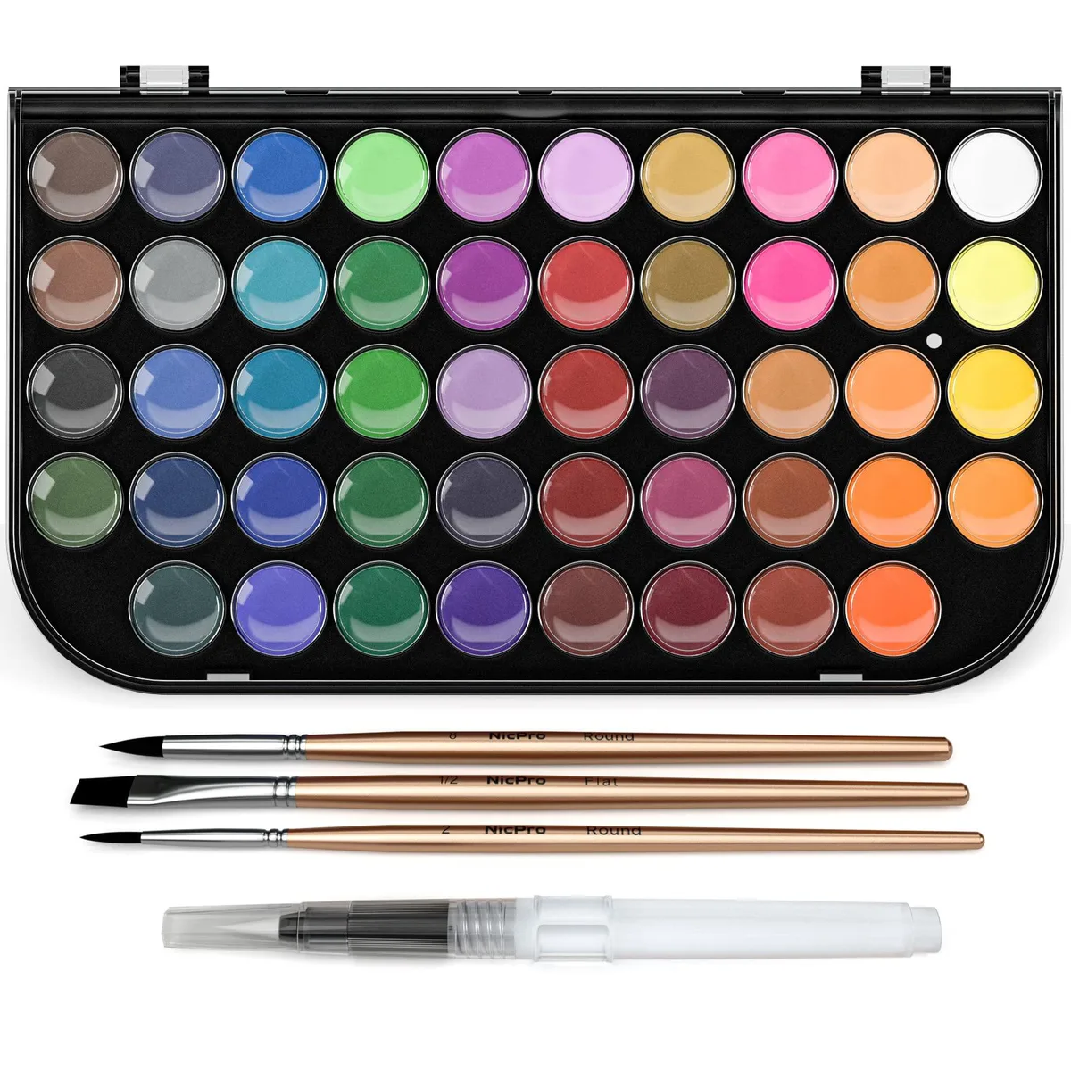  Nicpro MG422 fine art watercolor set 48 colors 52 pieces — product photo