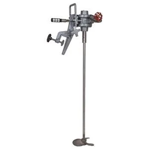 Dayton side-mount tank mixer with three 8-inch blades on a 36-inch stainless shaft