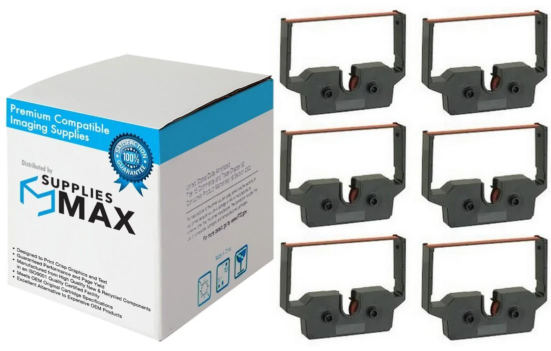 SuppliesMax SuppliesMax CRM0020BR Black/Red Printer Ribbon 6/PK — product photo