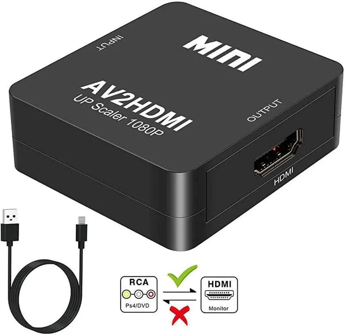 SMUGDESK SMUGDESK 1080P Mini RCA Composite AV to HDMI Converter — product photo