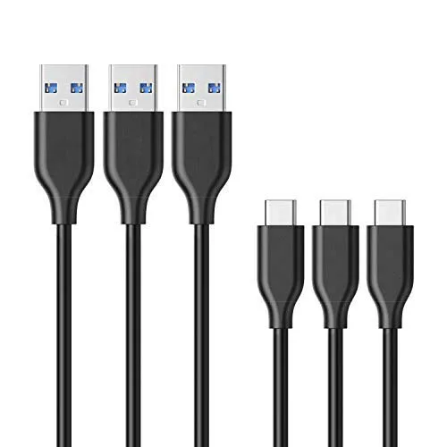 ESTONE ESTONE 9808-0334 USB-C to USB 3.0 Cable 3-Pack 6ft Black — product photo