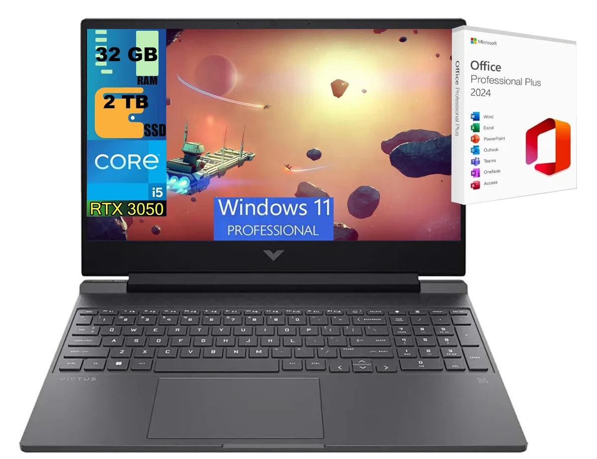 HP HP Victus 15 gaming laptop i5-13420H RTX 3050 6GB 32GB DDR5 2TB PCIe 15.6 144Hz Windows 11 — product photo