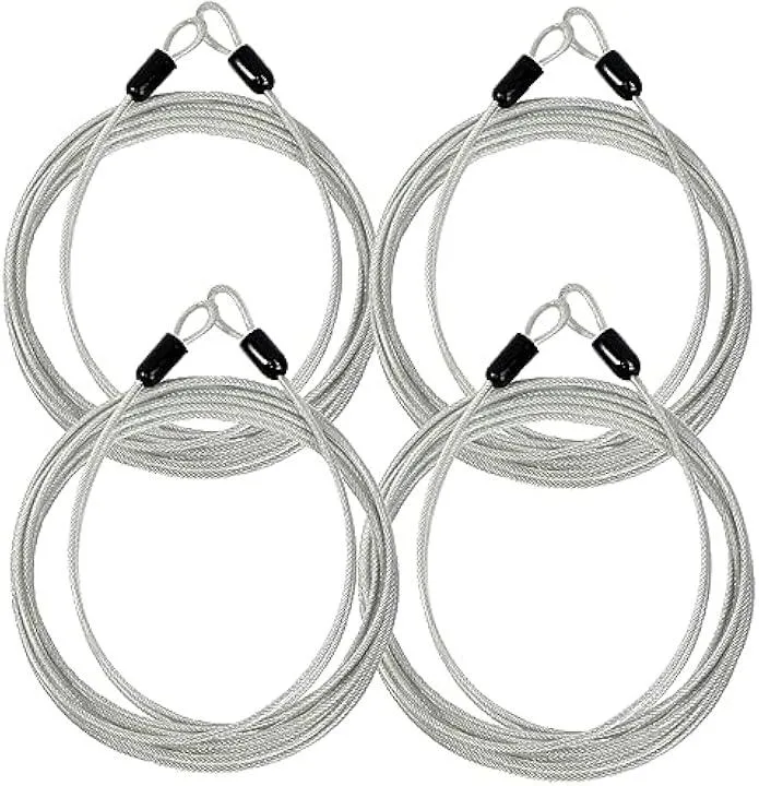 TAURKENAM TAURKENAM 4ft 3mm Braided Steel Security Cable Double Loop 4 Pack — product photo
