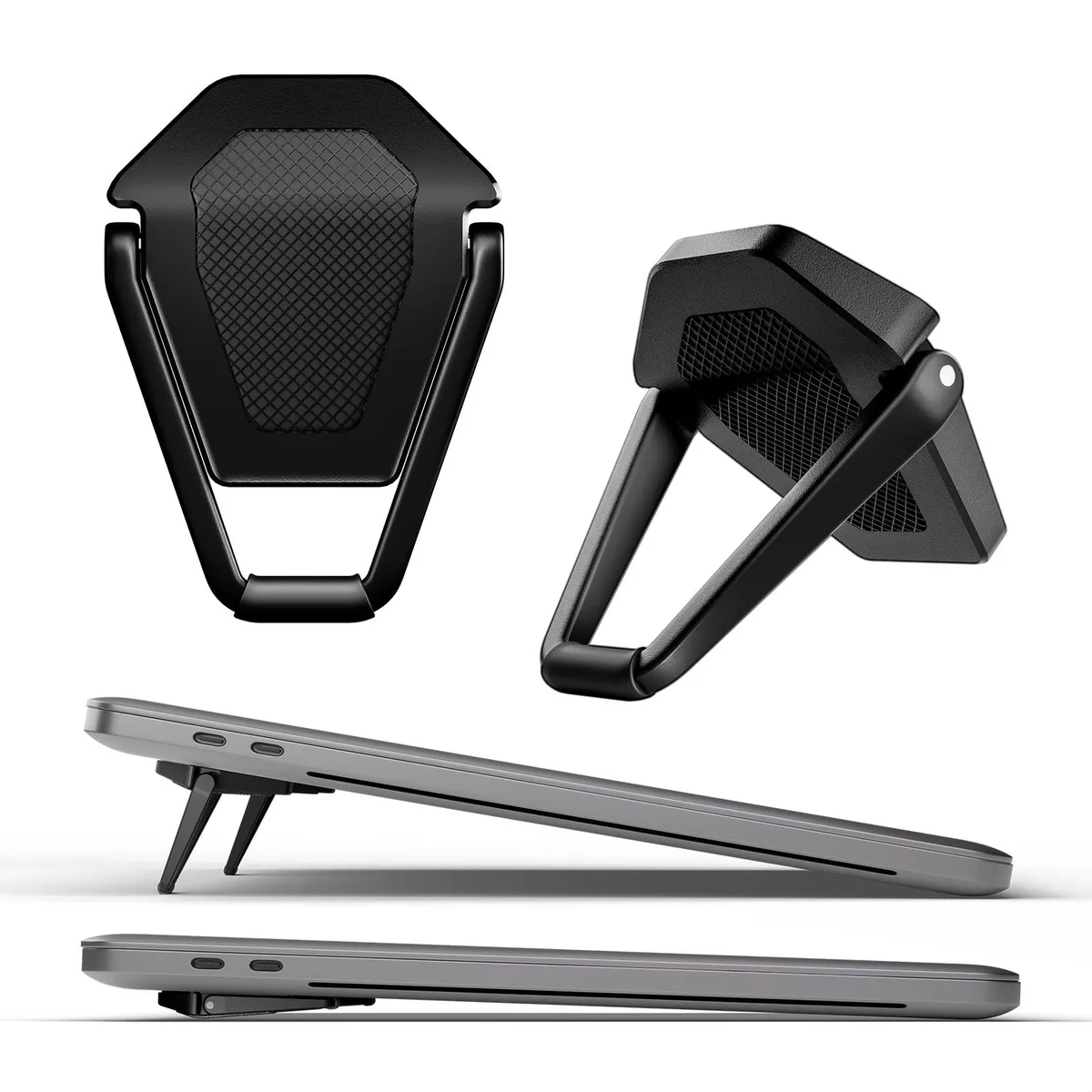  Rain Design Zinc Alloy Laptop Stand Black 10-15.6" 1.5" lift .2" folded 2.64 oz — product photo
