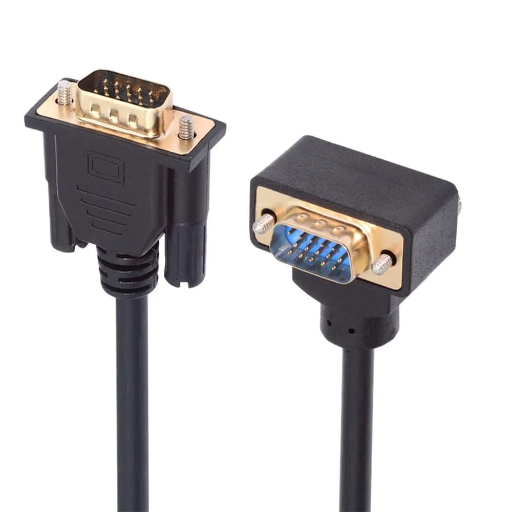 Fervit Fervit 90 Degree Up Angled VGA RGB Male to Straight Male Extension Cable 3COAX+6C — product photo