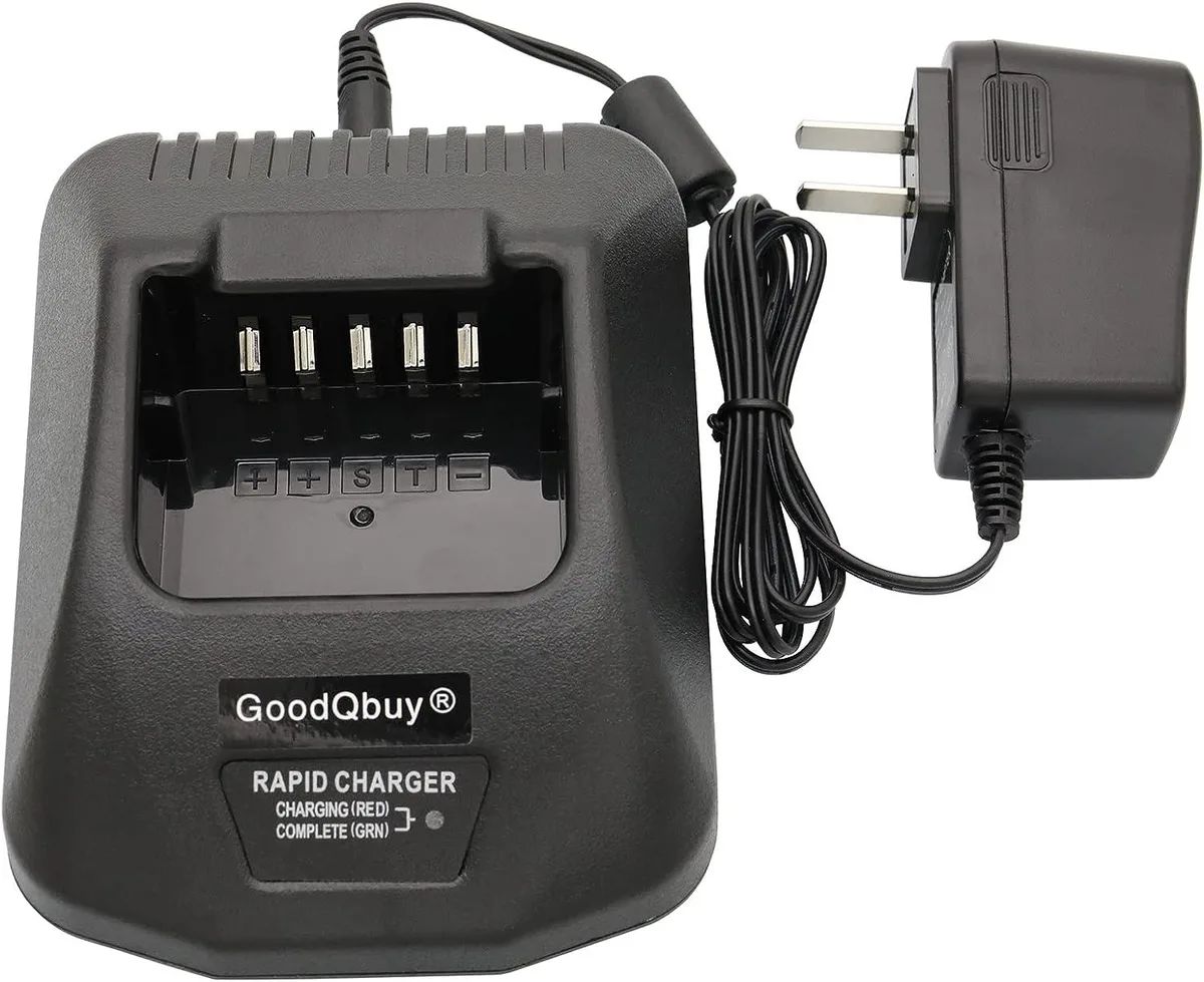 Black rectangular desktop charger with front charging slot and indicator lights