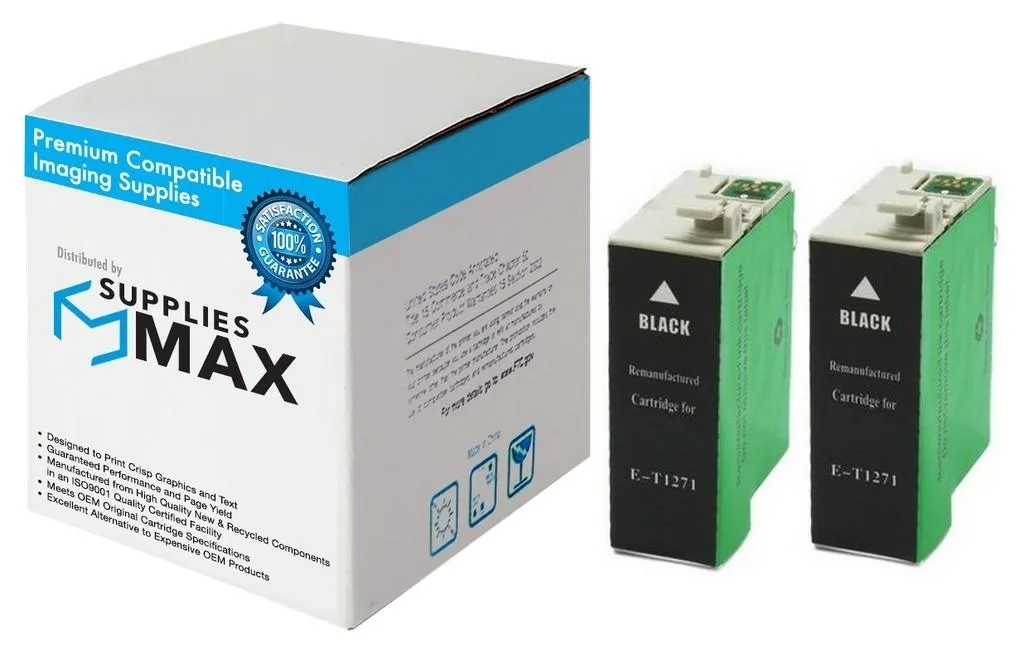 SuppliesMax SuppliesMax T127120-D2 Black Inkjet Cartridge 2-Pack 945 Pages — product photo