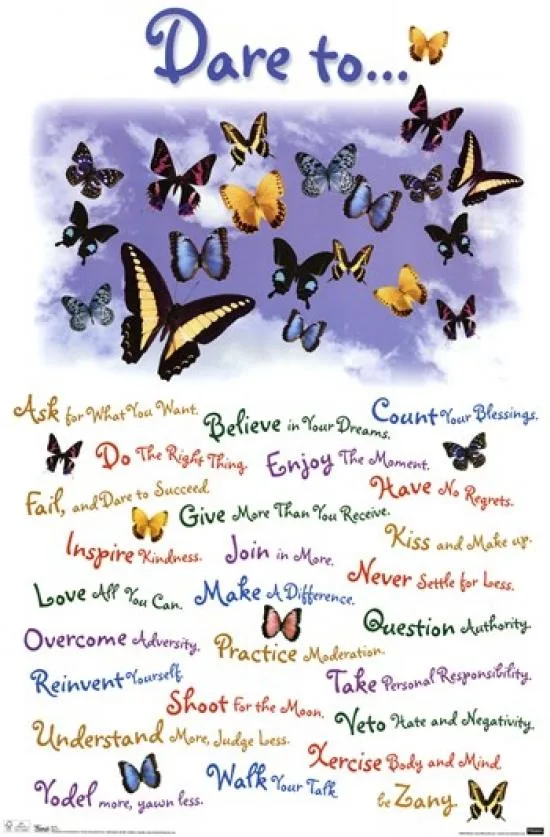 Poster print Dare To Butterflys 24 x 36 inches