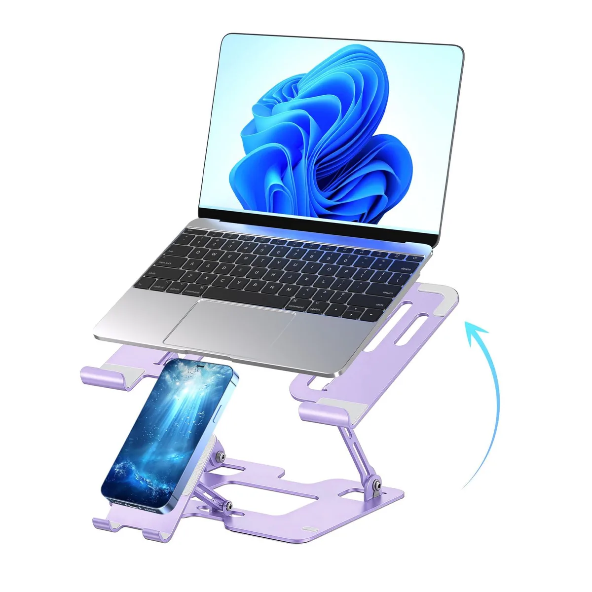  Lajou DeskStand0001 2-in-1 Laptop Phone Stand Purple — product photo