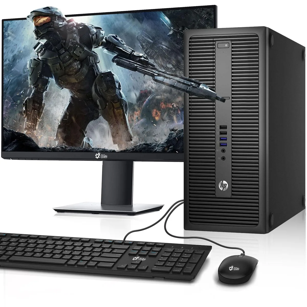 HP HP ProDesk G2 Tower Desktop PC Intel Core i5-6500 16GB DDR4 1TB SSD GTX 1660 SUPER 22" Monitor Windows 10 Pro — product photo