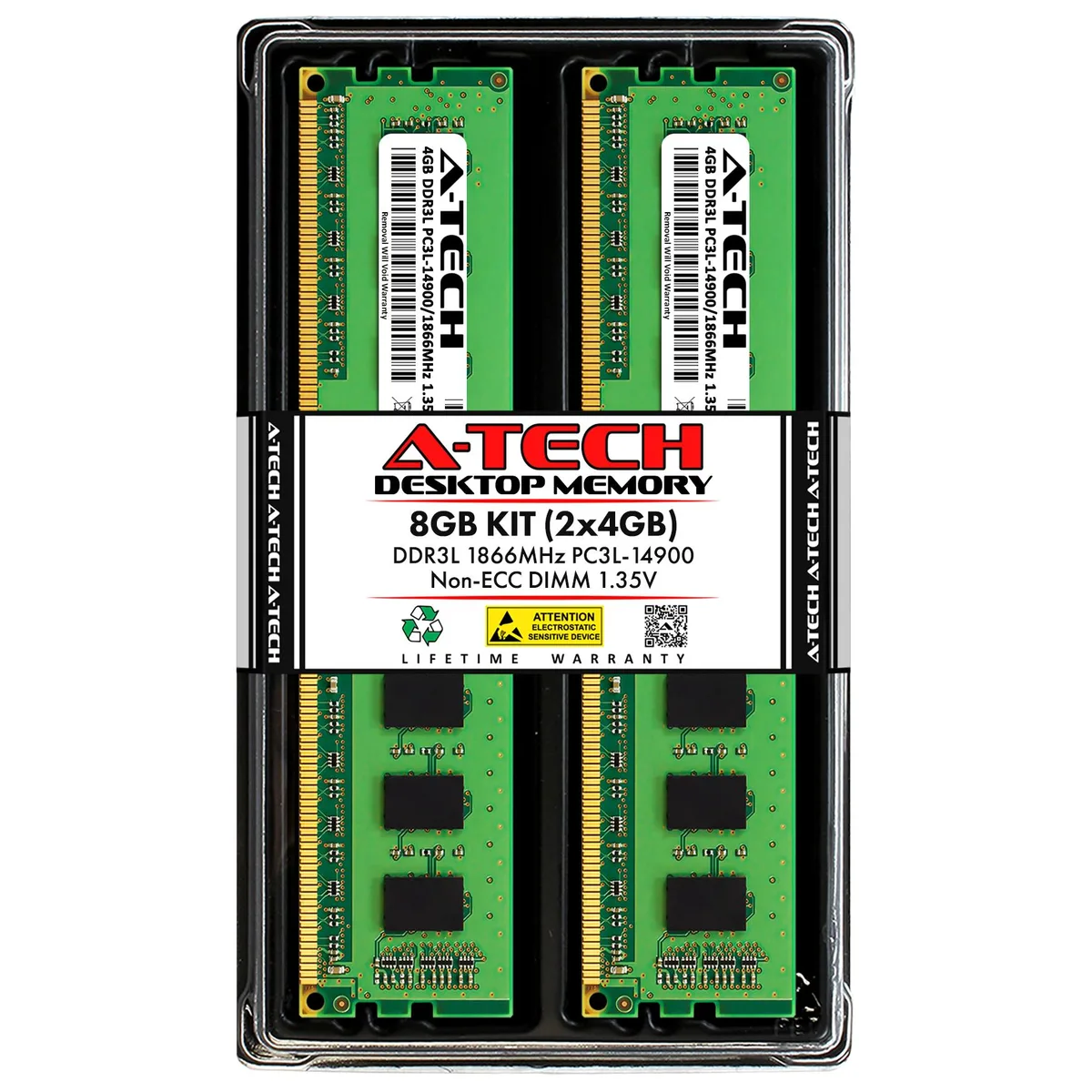 A-Tech A-Tech 8GB (2x4GB) DDR3L 1866MHz CL13 1.35V 240-Pin Desktop RAM — product photo