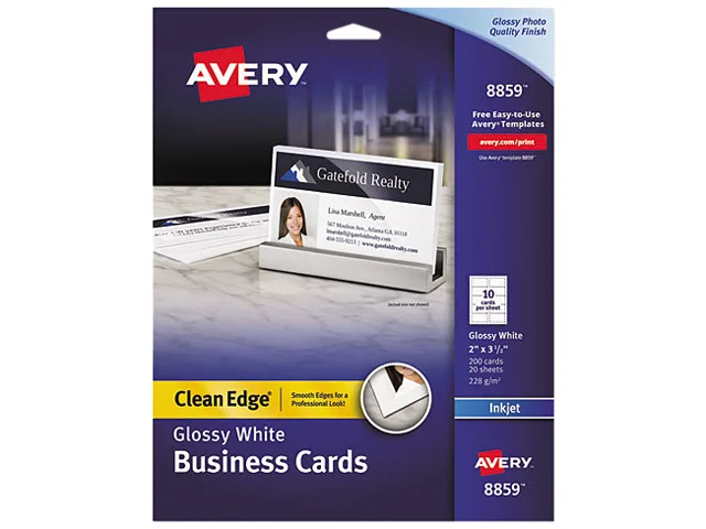Avery Avery 8859 Business Cards Glossy White 200 pack 2.00 x 3.50 in — product photo