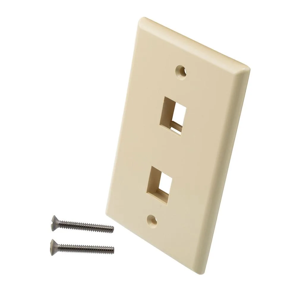 NavePoint NavePoint Snap-In Keystone Wall Plate 2-Port Ivory 10-Pack — product photo