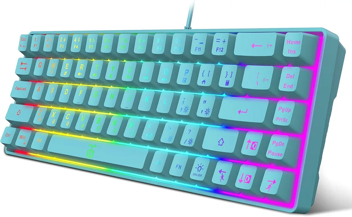 TUKO TUKO 60% RGB Membrane Gaming Keyboard 68 Keys Blue — product photo